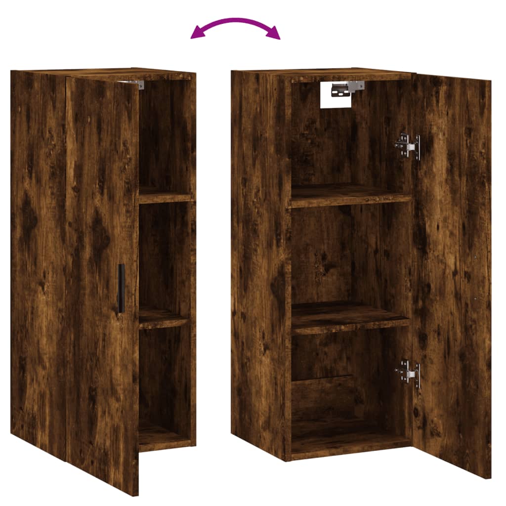 Mobile a Parete Rovere Fumo 34,5x34x90 cm - homemem39