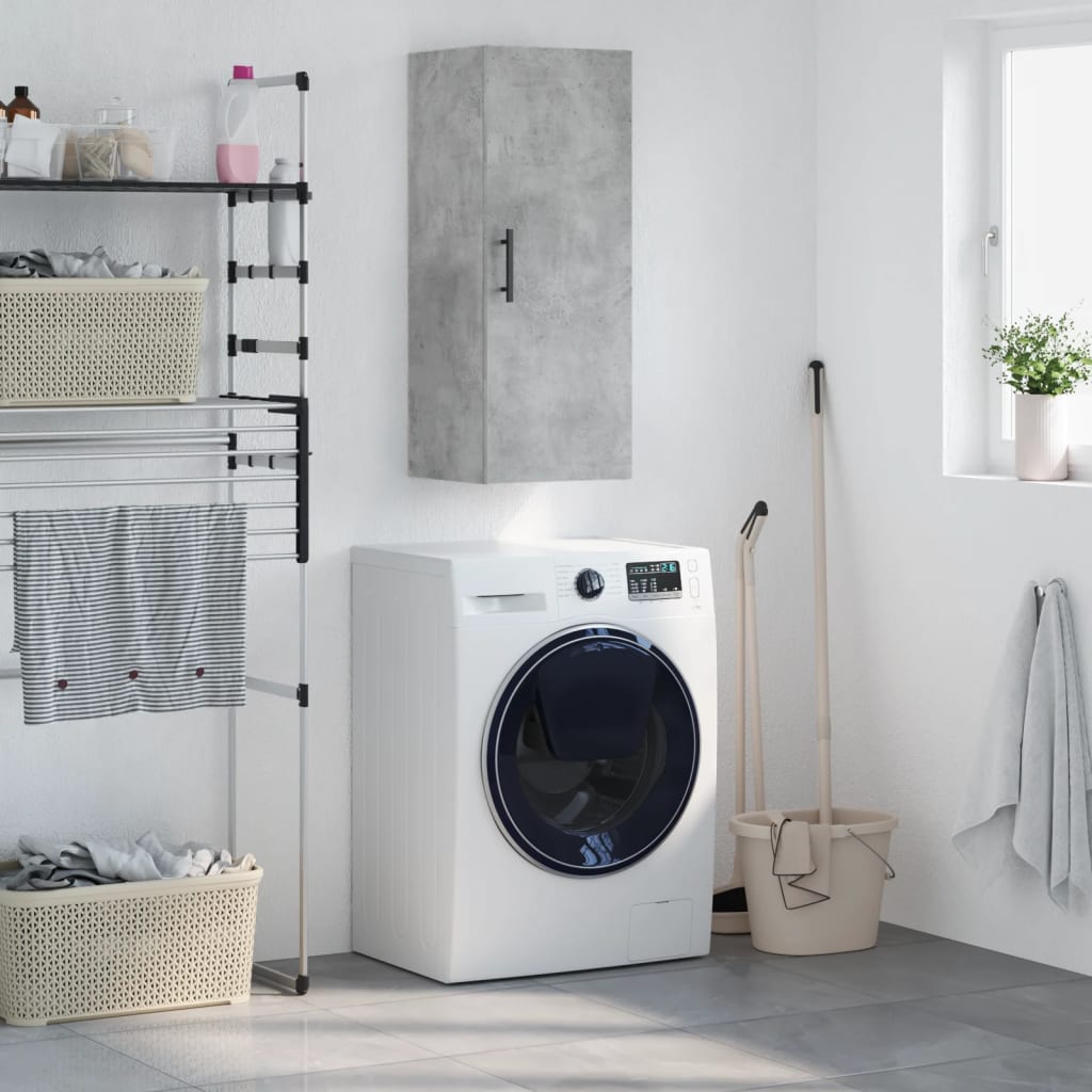 Mobile a Parete Grigio Cemento 34,5x34x90 cm - homemem39