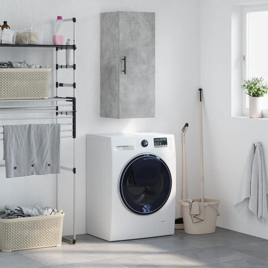 Mobile a Parete Grigio Cemento 34,5x34x90 cm - homemem39