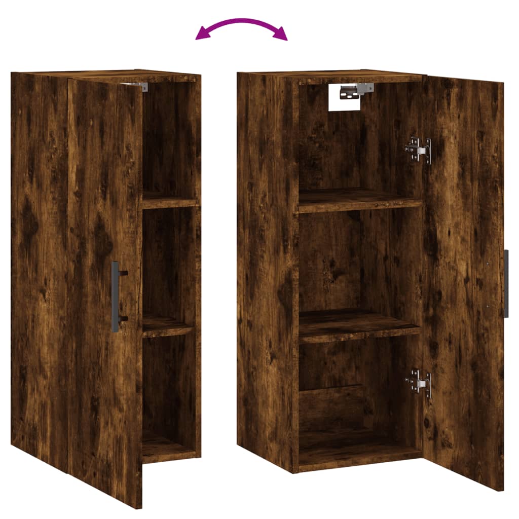 Mobile a Parete Rovere Fumo 34,5x34x90 cm - homemem39