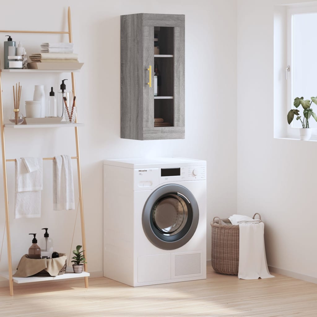 Mobile a Parete Grigio Sonoma 34,5x34x90 cm - homemem39