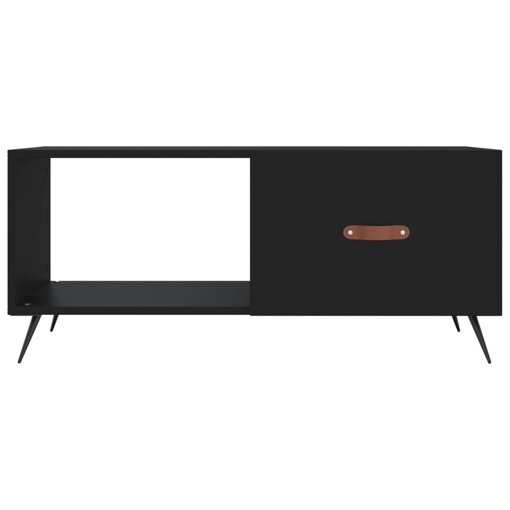 Tavolino da Salotto Nero 90x50x40 cm in Legno Multistrato