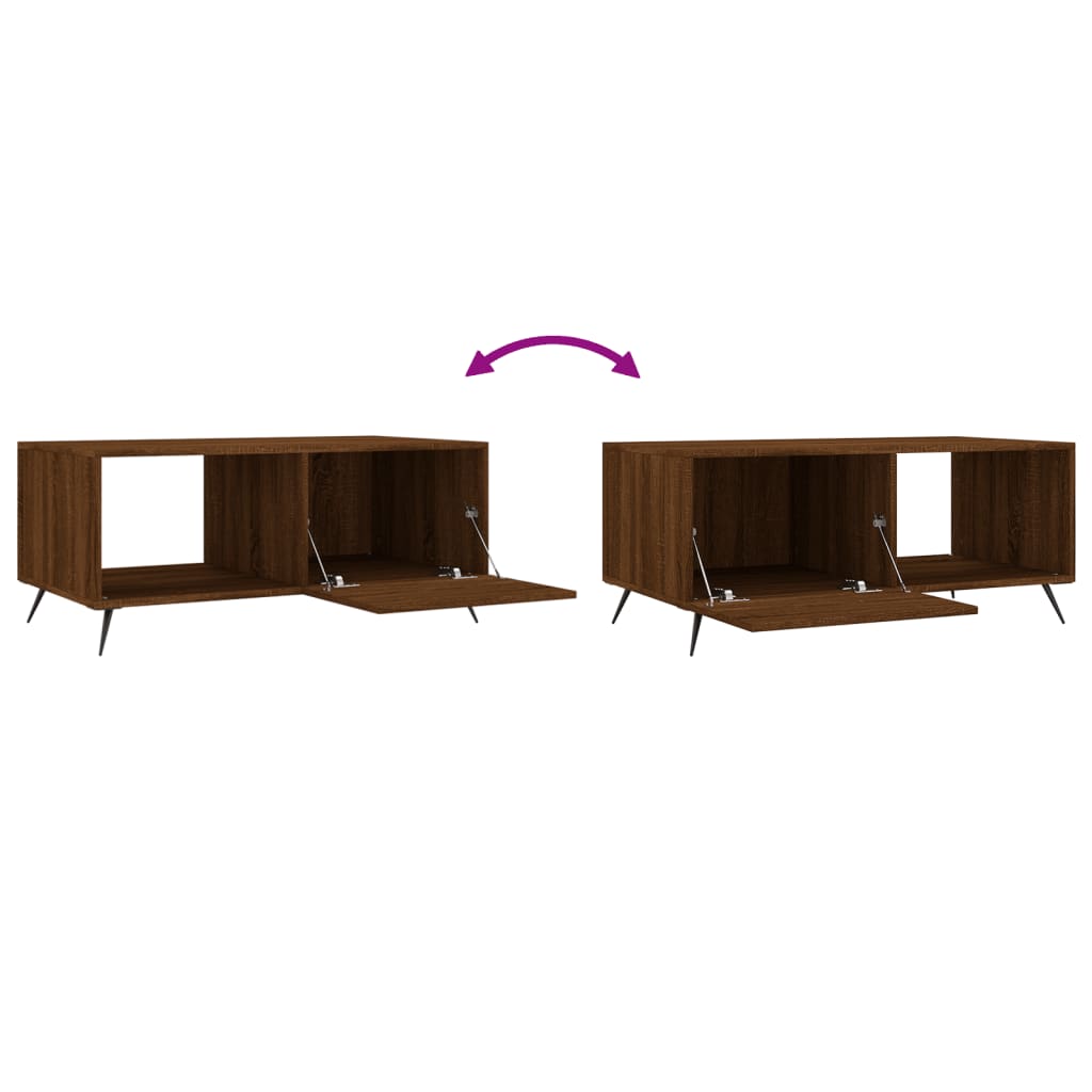 Tavolino da Salotto Rovere Marrone 90x50x40cm Legno Multistrato