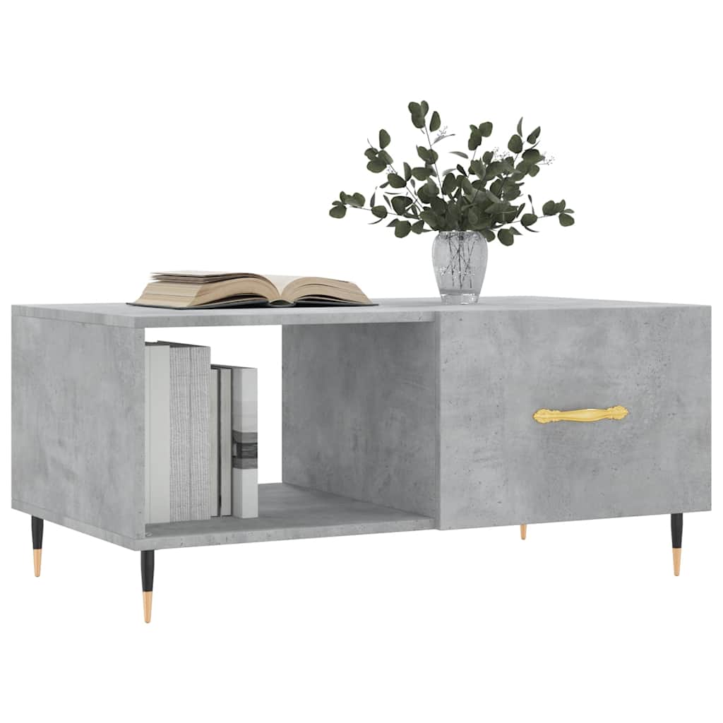 Tavolino da Salotto Grigio Cemento 90x50x40cm Legno Multistrato | homemem39