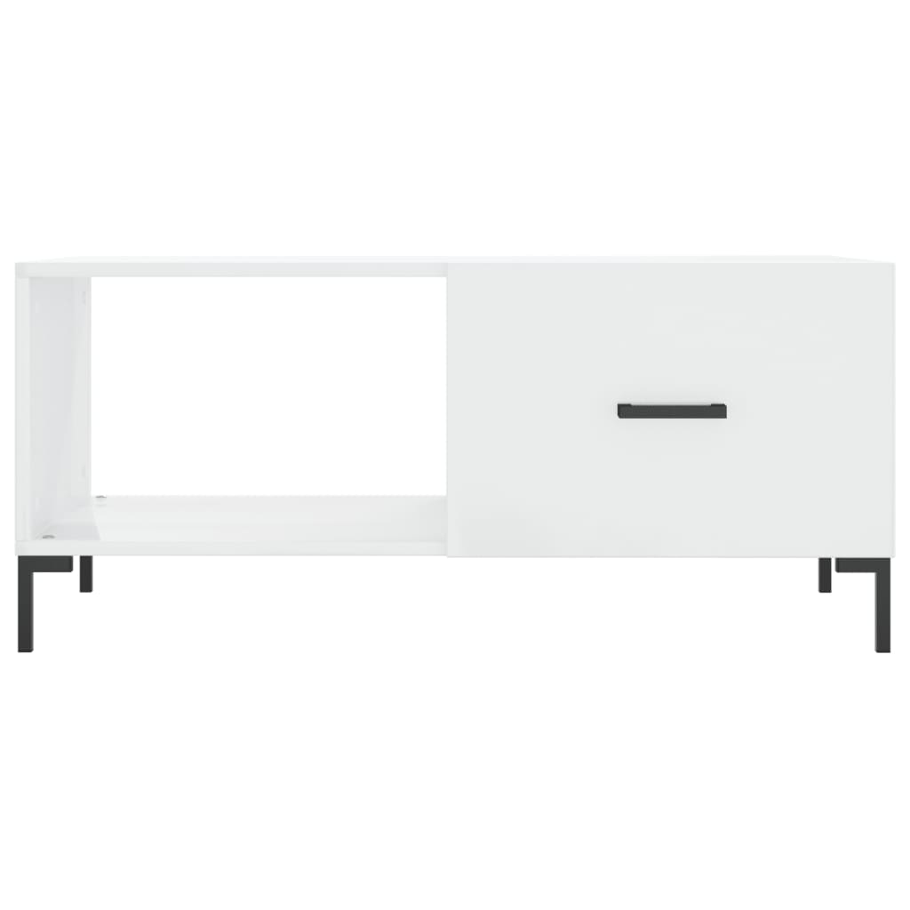 Tavolino da Salotto Bianco Lucido 90x50x40 cm Legno Multistrato | homemem39
