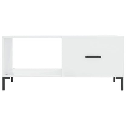 Tavolino da Salotto Bianco Lucido 90x50x40 cm Legno Multistrato | homemem39