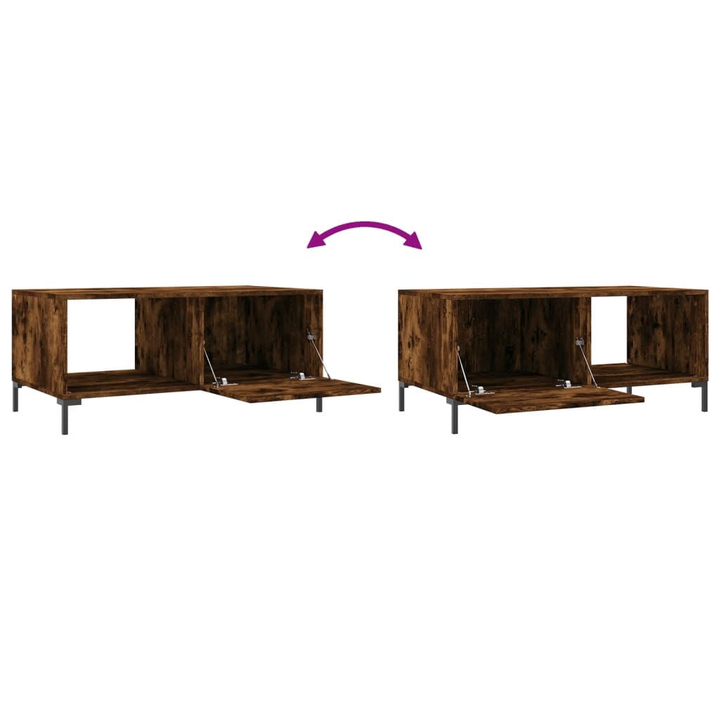 Tavolino da Salotto Rovere Fumo 90x50x40cm in Legno Multistrato