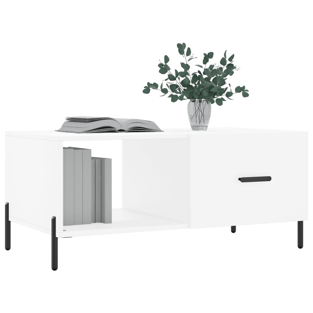 Tavolino da Salotto Bianco 90x50x40 cm in Legno Multistrato | homemem39