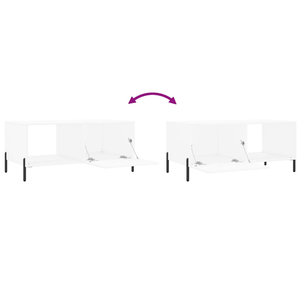 Tavolino da Salotto Bianco 90x50x40 cm in Legno Multistrato | homemem39