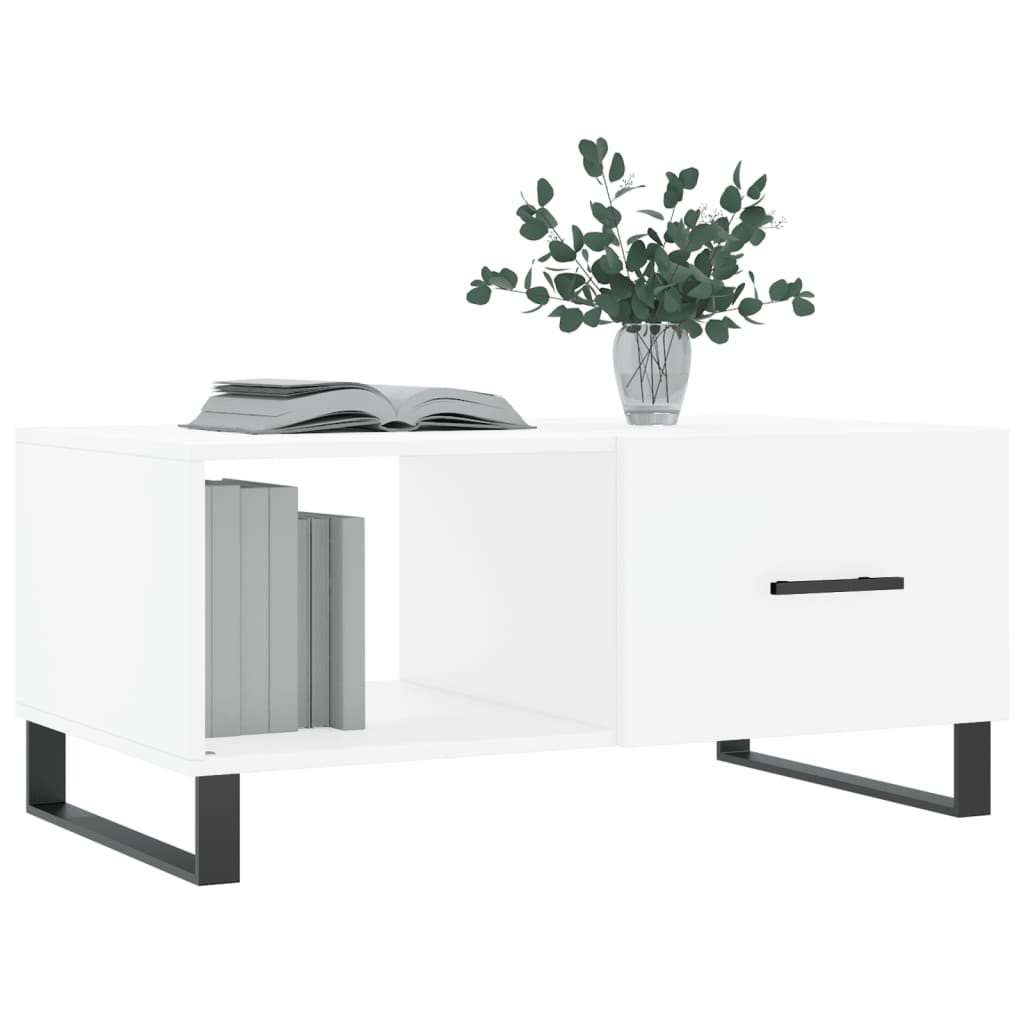 Tavolino da Salotto Bianco 90x50x40 cm in Legno Multistrato | homemem39