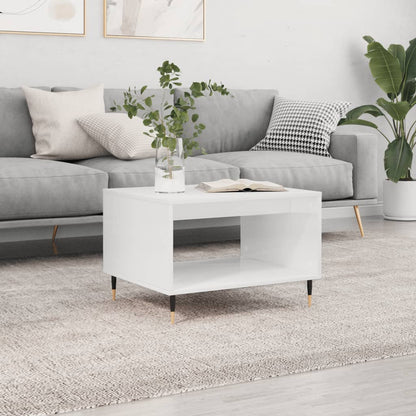 Tavolino da Salotto Bianco 60x50x40 cm in Legno Multistrato | homemem39