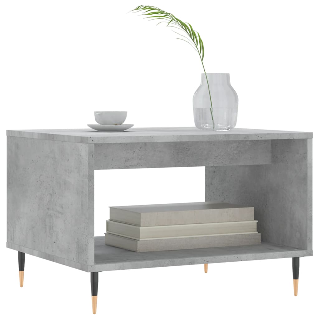 Tavolino da Salotto Grigio Cemento 60x50x40cm Legno Multistrato | homemem39
