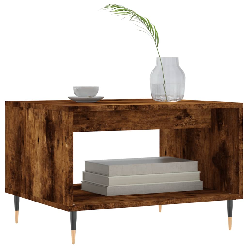 Tavolino da Salotto Rovere Fumo 60x50x40 cm Legno Multistrato | homemem39