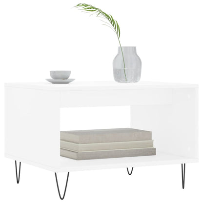 Tavolino da Salotto Bianco 60x50x40 cm in Legno Multistrato | homemem39