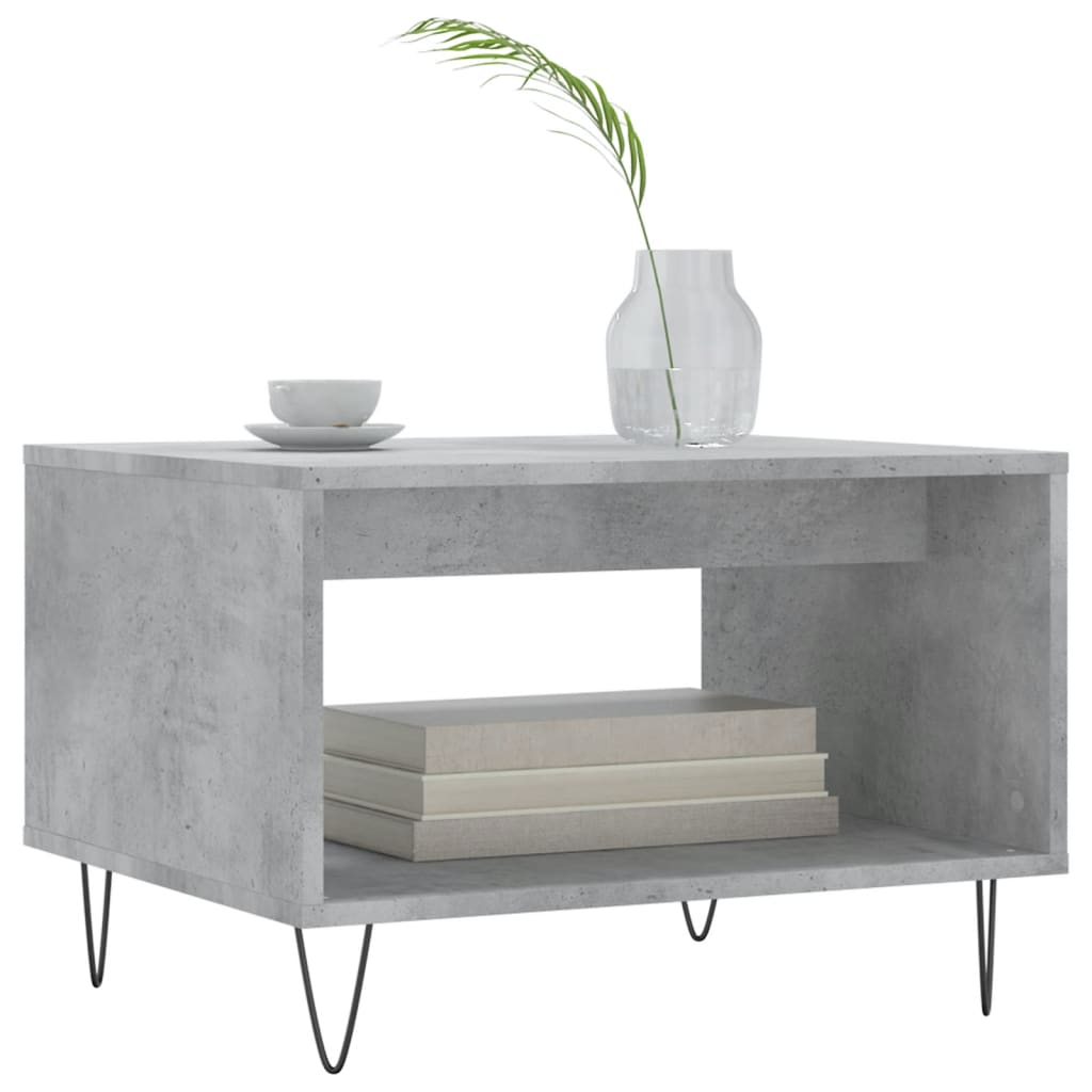 Tavolino da Salotto Grigio Cemento 60x50x40cm Legno Multistrato | homemem39