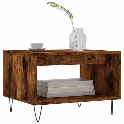 Tavolino da Salotto Rovere Fumo 60x50x40 cm Legno Multistrato