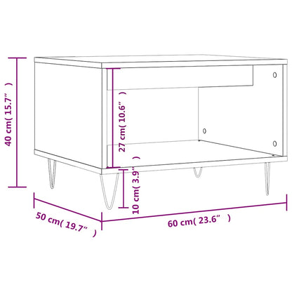 Tavolino da Salotto Rovere Fumo 60x50x40 cm Legno Multistrato