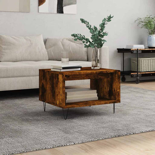 Tavolino da Salotto Rovere Fumo 60x50x40 cm Legno Multistrato | homemem39