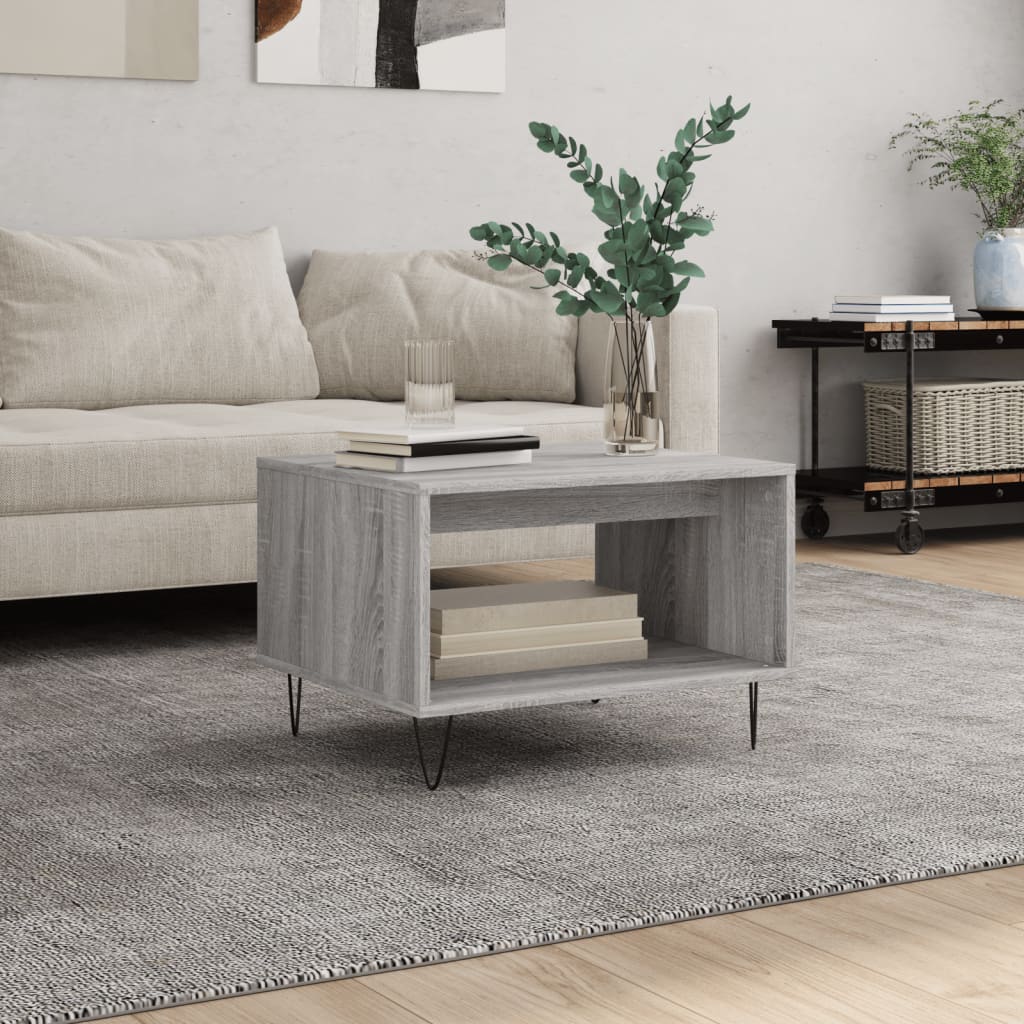 Tavolino da Salotto Grigio Sonoma 60x50x40 cm Legno Multistrato | homemem39