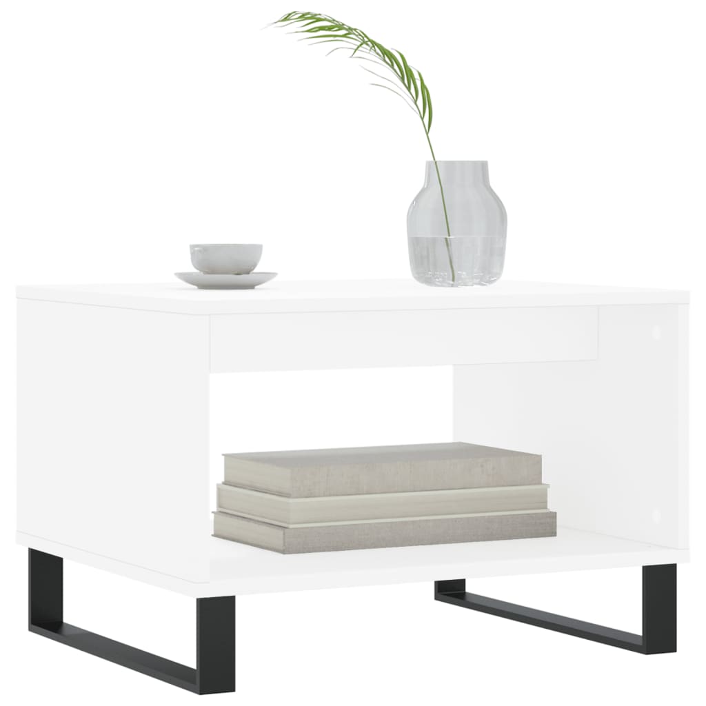 Tavolino da Salotto Bianco 60x50x40 cm in Legno Multistrato