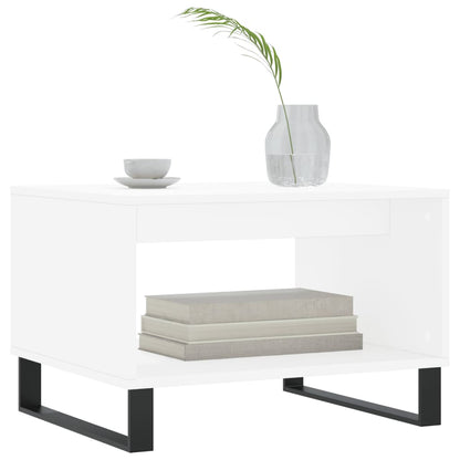 Tavolino da Salotto Bianco 60x50x40 cm in Legno Multistrato