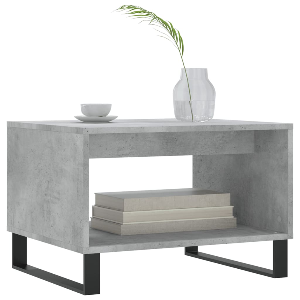Tavolino da Salotto Grigio Cemento 60x50x40cm Legno Multistrato | homemem39