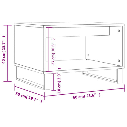 Tavolino da Salotto Grigio Cemento 60x50x40cm Legno Multistrato