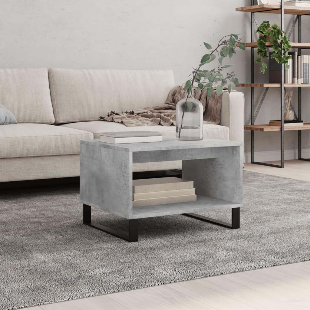 Tavolino da Salotto Grigio Cemento 60x50x40cm Legno Multistrato | homemem39