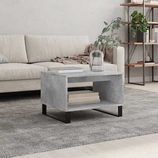 Tavolino da Salotto Grigio Cemento 60x50x40cm Legno Multistrato | homemem39