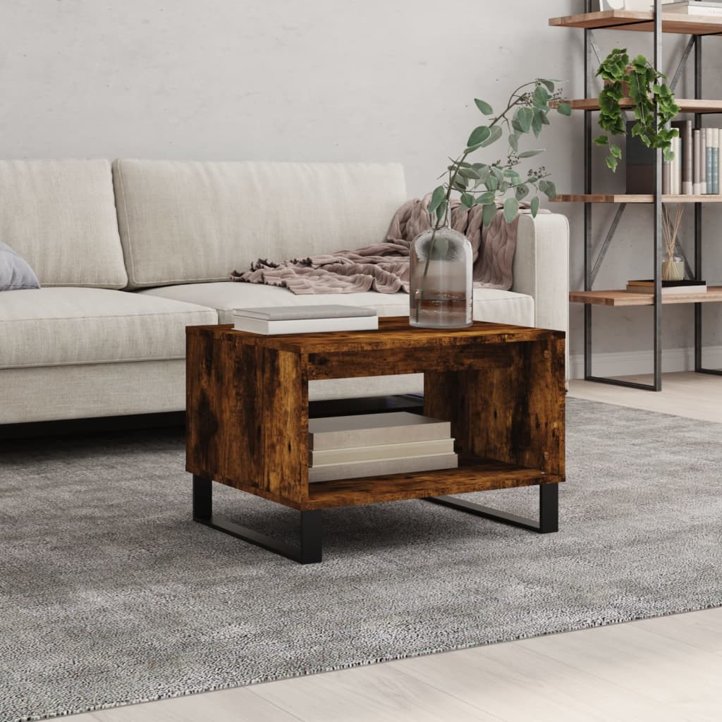 Tavolino da Salotto Rovere Fumo 60x50x40 cm Legno Multistrato | homemem39
