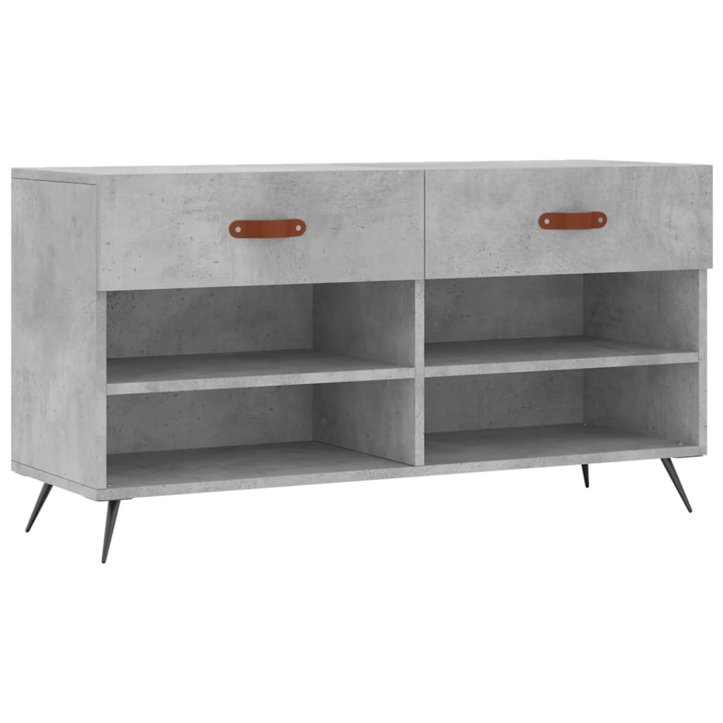 Panca Porta Scarpe Grigio Cemento 102x35x55cm Legno Multistrato - homemem39