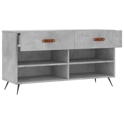 Panca Porta Scarpe Grigio Cemento 102x35x55cm Legno Multistrato - homemem39