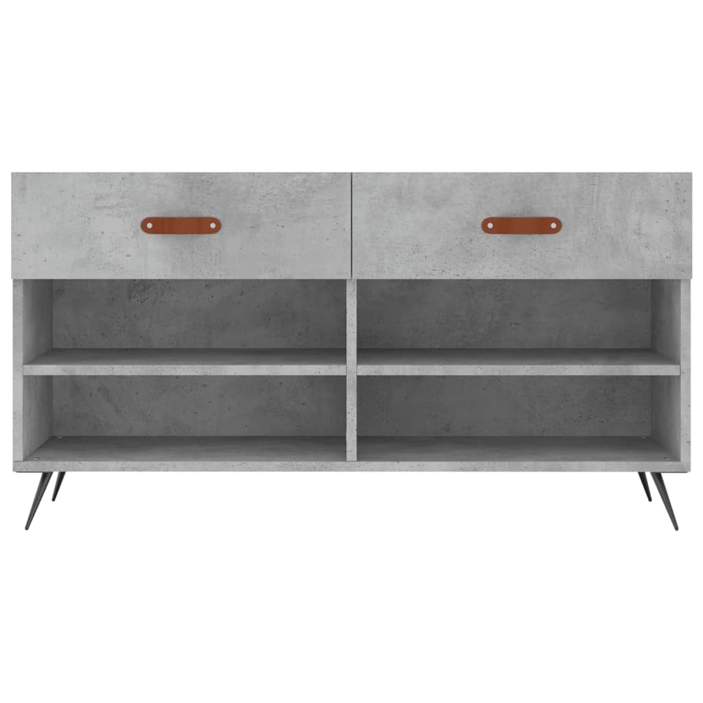 Panca Porta Scarpe Grigio Cemento 102x35x55cm Legno Multistrato - homemem39