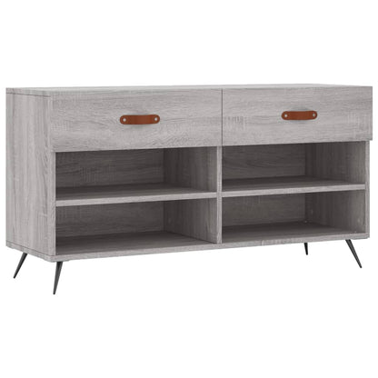 Panca Porta Scarpe Grigio Sonoma 102x35x55 cm Legno Multistrato - homemem39
