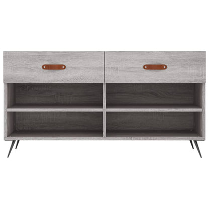 Panca Porta Scarpe Grigio Sonoma 102x35x55 cm Legno Multistrato - homemem39