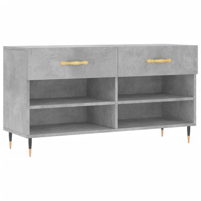 Panca Porta Scarpe Grigio Cemento 102x35x55cm Legno Multistrato - homemem39