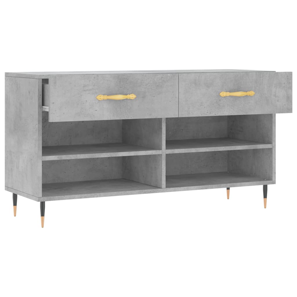 Panca Porta Scarpe Grigio Cemento 102x35x55cm Legno Multistrato - homemem39