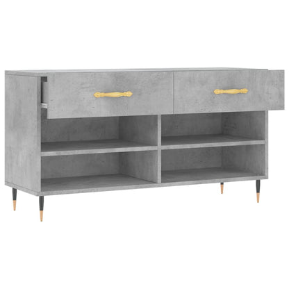 Panca Porta Scarpe Grigio Cemento 102x35x55cm Legno Multistrato - homemem39