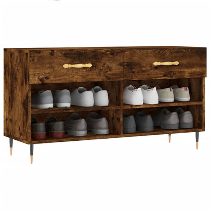 Panca Porta Scarpe Rovere Fumo 102x35x55 cm Legno Multistrato - homemem39
