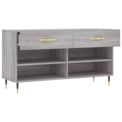 Panca Porta Scarpe Grigio Sonoma 102x35x55 cm Legno Multistrato - homemem39