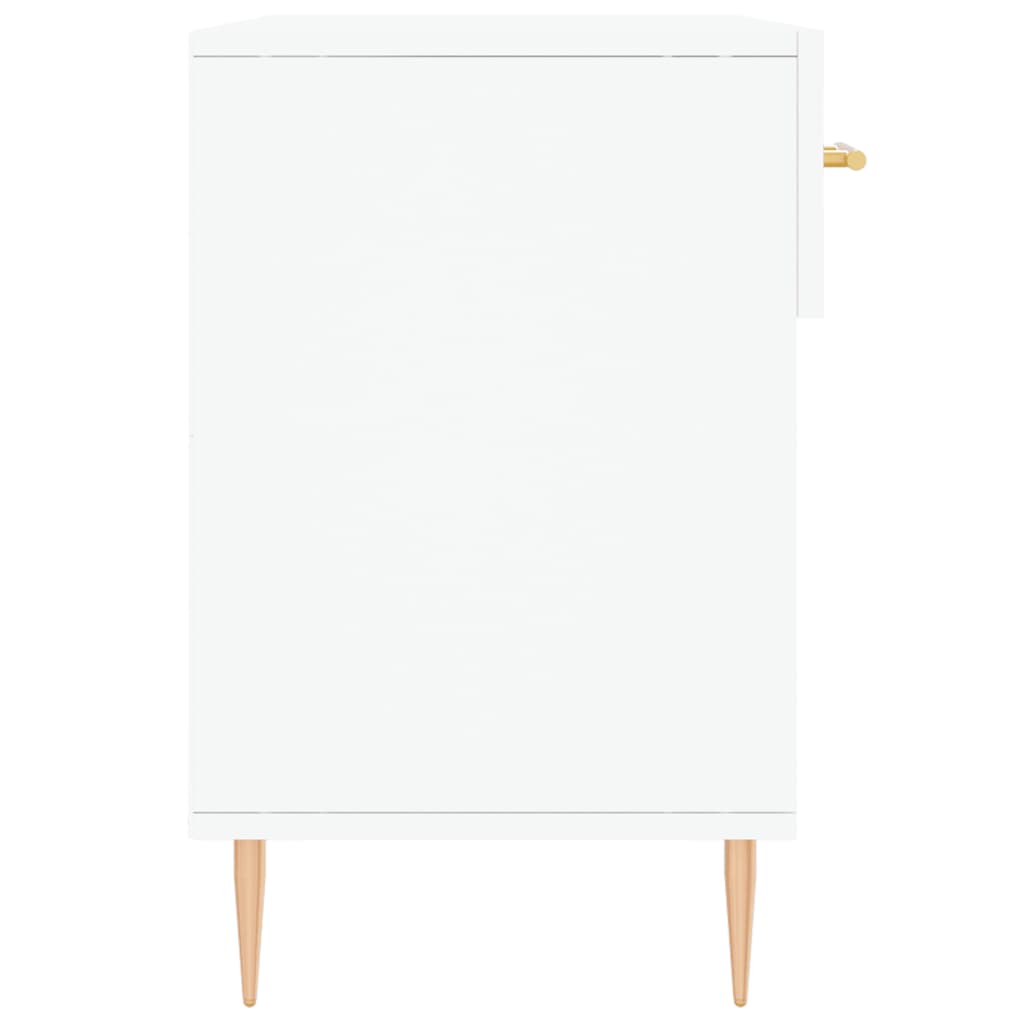 Panca Porta Scarpe Bianca 102x35x55 cm in Legno Multistrato - homemem39