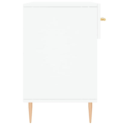 Panca Porta Scarpe Bianca 102x35x55 cm in Legno Multistrato - homemem39