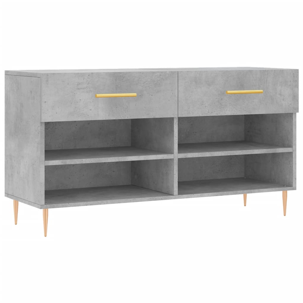 Panca Porta Scarpe Grigio Cemento 102x35x55cm Legno Multistrato - homemem39