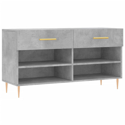 Panca Porta Scarpe Grigio Cemento 102x35x55cm Legno Multistrato - homemem39