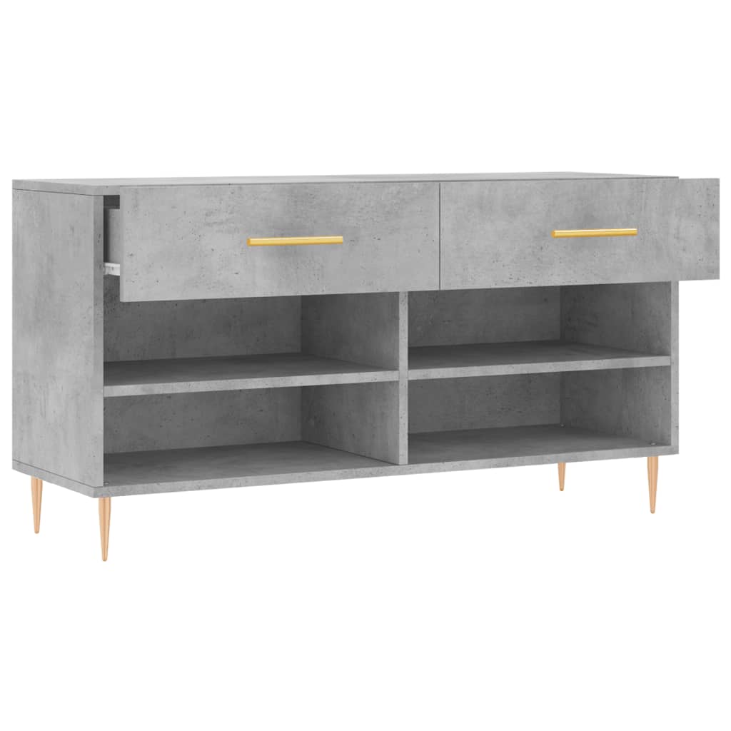 Panca Porta Scarpe Grigio Cemento 102x35x55cm Legno Multistrato - homemem39