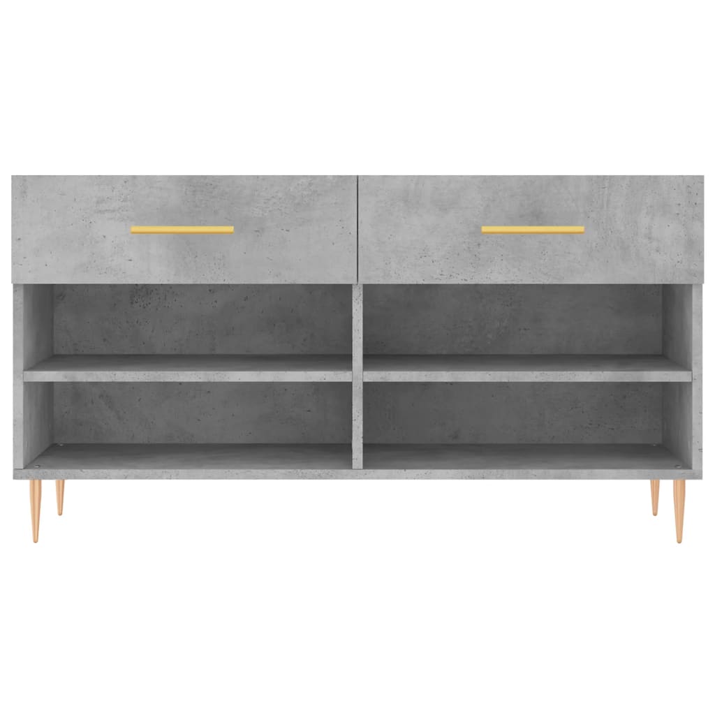 Panca Porta Scarpe Grigio Cemento 102x35x55cm Legno Multistrato - homemem39