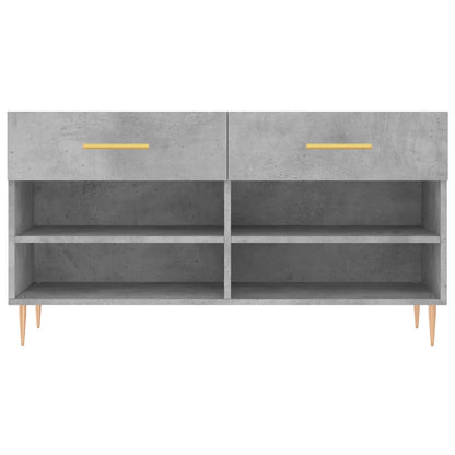 Panca Porta Scarpe Grigio Cemento 102x35x55cm Legno Multistrato - homemem39