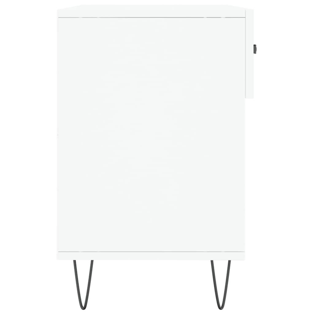 Panca Porta Scarpe Bianca 102x35x55 cm in Legno Multistrato - homemem39