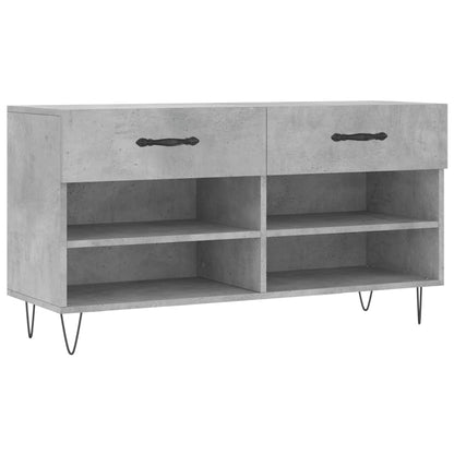Panca Porta Scarpe Grigio Cemento 102x35x55cm Legno Multistrato - homemem39
