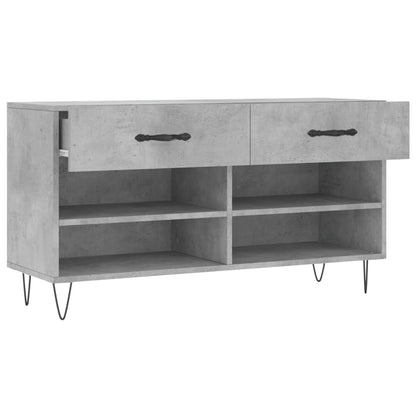 Panca Porta Scarpe Grigio Cemento 102x35x55cm Legno Multistrato - homemem39